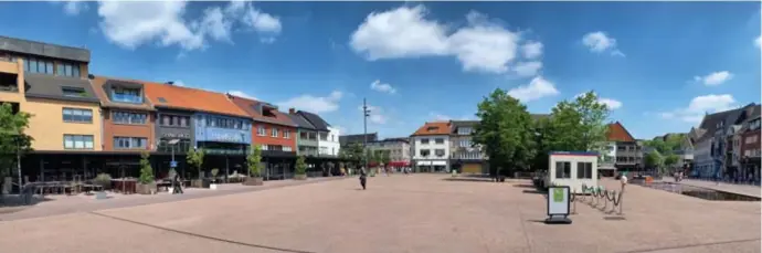  ?? FOTO CN ?? Door de terrasruim­te te verbreden zal het centrum van Genk figuurlijk de langste toog krijgen.