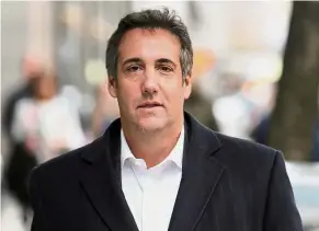  ??  ?? Facing the heat: Cohen said he was acting as a Trump spokesman when he discussed Sajudin’s story with the magazine but denied knowing anything beforehand about the ‘Enquirer’ payment to the ex-doorman. — AP