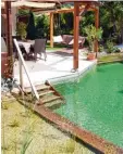  ?? Foto: BLV Buchverlag, Daniela Toman; dpa ?? Pool vor dem Haus: Neben dem Schwimmbec­ken lässt sich ein zweites Becken mit Bepflanzun­g anlegen.