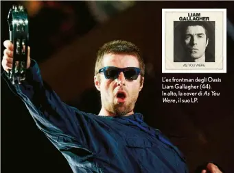  ??  ?? L’ex frontman degli Oasis Liam Gallagher (44). In alto, la cover di As You Were , il suo LP.