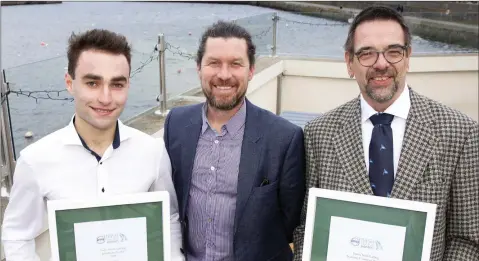  ??  ?? Recently Bray Sailing Club won the Volvo Irish Sailing Training Centre of the Year 2018 and head instructor Jack Hannon won the inclusion award 2018: from left - Jack Hannon, Cllr Stephen Matthews and Commodore Boris Fennema.