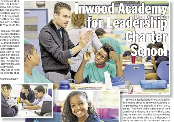  ??  ?? Daily News: Inwood Academy: