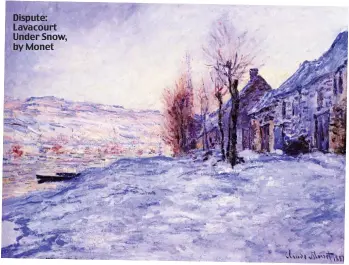  ??  ?? Dispute: Lavacourt Under Snow, by Monet