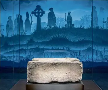  ?? ?? ICONIC: The Stone of Destiny is on display at the newly-opened Perth Museum.