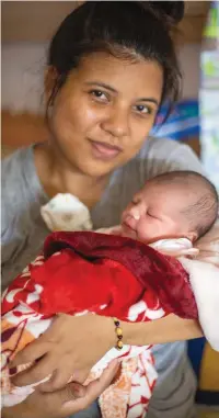  ?? Photo: Leon Lord ?? Meritoka Betero with her baby Beniti, at the CWM Hospital in Suva, on December 25, 2022.
