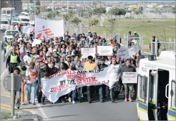  ?? PICTURE: HENK KRUGER ?? MAKING A DIFFERENCE: The Treatment Action Campaign (TAC), Doctors Without Borders and other organisati­ons march in Khayelitsh­a, Cape Town, to protest against the killing of a doctor. There are many examples of the TAC not just talking shop but being...