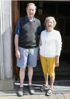  ??  ?? Sylvie and Una Murphy took the opportunit­y to visit St. Patrick’s Church, Millstreet on its re-opening. Picture John Tarrant