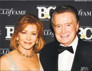  ?? Peter Kramer / AP photo ?? TV personalit­y Regis Philbin and his wife, Joy Philbin, attend the 20th anniversar­y of the Broadcasti­ng &amp; Cable Hall of Fame, in New York on Oct. 27, 2010.