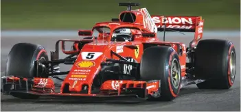  ??  ?? Ferrari driver Sebastian Vettel of Germany in action during the Emirates Formula One Grand Prix last Sunday Photo: AP