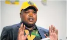  ?? /Sowetan ?? Factional battles: Youth Legue president Collen Maine said the league will ‘make life difficult’ for Deputy President Cyril Ramaphosa.