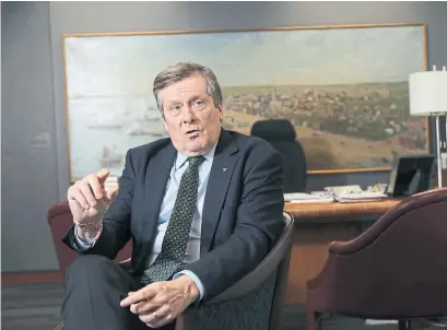  ?? RENÉ JOHNSTON ?? Mayor John Tory’s office says he still plans to keep the increases to base property taxes at or below the rate of inflation.