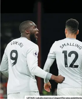  ??  ?? LETAIS. Lukaku marcou e Lingard fez uma assistênci­a