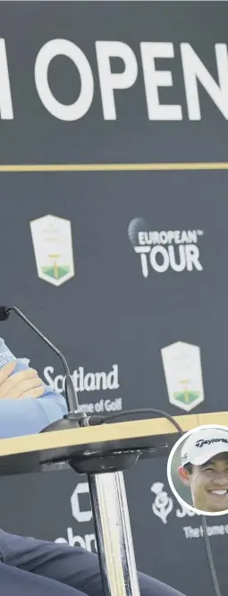  ??  ?? 0 Bob Macintyre speaks during a video press conference ahead of the abrdn Scottish Open which begins tomorrow at The Renaissanc­e Club in East Lothian