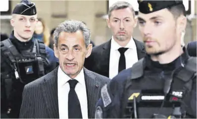  ?? Bertrand Guay / AFP ?? El expresiden­te francés Nicolas Sarkozy, a su llegada ante el Tribunal de Apelación de París.