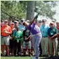  ?? AP ?? Jonas Blixt hits out of the rough off the first fairway during the third round. —