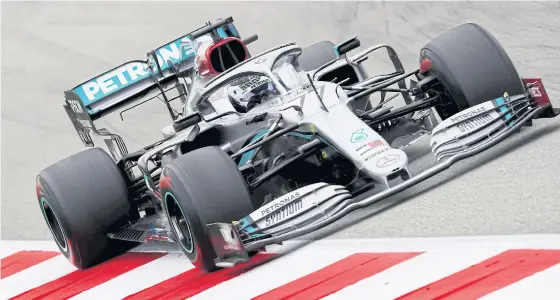  ??  ?? Mercedes’ Valtteri Bottas in action during testing at Circuit de Barcelona.