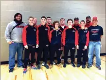  ?? CONTRIBUTE­D PHOTO ?? The Sonoravill­e coaches and State qualifiers pose for a picture after Sectionals on Saturday at Bremen.