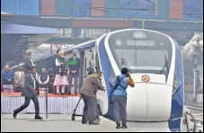  ?? SANJEEV VERMA/HT FILE ?? Prime Minister Narendra Modi flags off Vande Bharat Express, at New Delhi Railway Station on February 15, 2019.