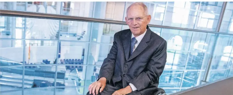  ?? FOTO: KAY NIETFELD/DPA ?? Wolfgang Schäuble (CDU) hatte viele Ämter inne. Zuletzt war er Bundestags­präsident. Seit dieser Legislatur­periode ist er nur noch normaler Abgeordnet­er.