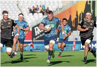  ?? GETTY IMAGES ?? Tony Lamborn playing for the Blues against the Chiefs in a Super Rugby match at Eden Park in 2020.