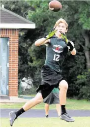  ?? David Hopper / For the Chronicle ?? The Woodlands’ Hunter Moore credits 7-on-7 play with keeping him in game shape during the summer.