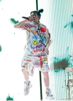  ??  ?? BILLIE Eilish performs during the ‘When We All Fall Asleep’ tour.