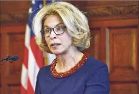  ?? John Carl D’annibale / Times Union ?? Chief Judge Janet Difiore said last week that the New York state court system would move forward with its plan to incrementa­lly expand in-person operations.