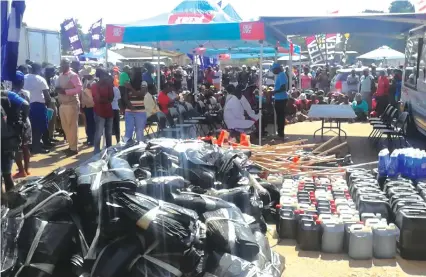 ??  ?? Econet yesterday embarked on a month-long clean-up campaign of the city of Harare, targeting Budiriro and Glen View, the epicentres of the recent cholera outbreak