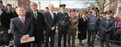  ??  ?? The 1916 Commemorat­ions in Enniscorth­y are described as being among Ambassador Jones’ proudest moments. Pictured at the event in 2016 are Brendan Howlin TD, John Carley of Wexford County Council, Minister Paul Kehoe, Chief Supt. John Roche, Major General, Kieran Brennan, Barbara Jones, Assistant Garda Commission­er Fintan Fanning and Supt. Jim Doyle.