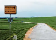  ?? Foto: Schied ?? Die Straße zwischen Nähermemmi­ngen und Pflaumloch wird saniert. Das kostet rund eine Million Euro.