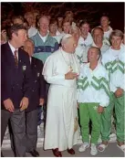  ??  ?? Blessed…the Irish team meet the Pope in Rome