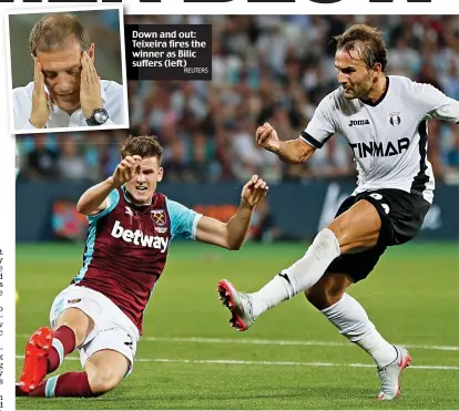  ?? REUTERS ?? Down and out: Te Teixeira fires the w winner as Bilic su suffers (left)