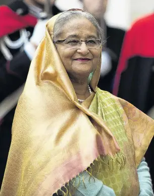  ?? PHOTO: GETTY IMAGES ?? Bangladesh Prime Minister Sheikh Hasina was instrument­al in bringing one of her father’s killers to justice.