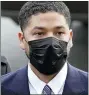  ?? AP PHOTO/CHARLES REX ARBOGAST ?? Jussie Smollett arrives Monday at the Leighton Criminal Courthouse for jury selection at his trial in Chicago.