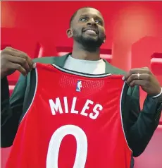  ?? DAVE ABEL ?? The signing of C.J. Miles puts the cap on what has been an eventful off-season for the Toronto Raptors.