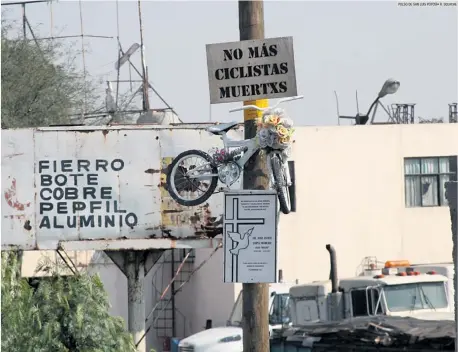  ?? PULSO DE SAN LUIS POTOSÍ• R. SOLACHE ?? VÍCTIMAS. Alrededor de siete de cada 10 personas que pierden la vida en accidentes viales, a nivel nacional, son peatones, ciclistas y motociclis­tas.