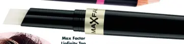  ??  ?? Max Factor Lipfinity Top Coat, $14.95, 1800 812 663.