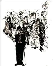  ??  ?? Illustrati­on from a Jan. 30, 1921, article in the Arkansas Gazette about actors and actresses, including Claire Whitney, likely to lose their contracts because life circumstan­ces had limited their ability to work incessantl­y for their studios. Charlie Chaplain (foreground) was an exception because he’d formed his own company. (Arkansas Democrat-Gazette)