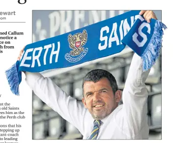  ??  ?? Callum Davidson at his unveiling as the new St Johnstone manager on Thursday