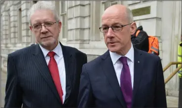  ??  ?? Deputy First Minister John Swinney and Scottish Brexit Minister Mike Russell at talks in London yesterday