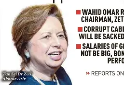  ??  ?? Tan Sri Dr Zeti Akhtar Aziz