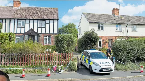  ??  ?? Police cordoned off the scene in Hadlow yesterday. Jack Ralph, left, charged with murder and attempted murder