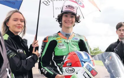  ??  ?? Fast lane Rory was all smiles before getting under way at Thruxton over the weekend. Photo: Bonnie Lane