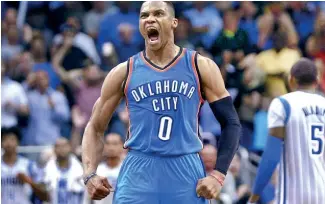  ?? AP ?? Westbrook viene de implantar un récord de triple dobles en la NBA, con 42.