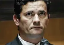  ?? Andre Penner - 2.out.17/AP ?? O juiz Sergio Moro, de Curitiba, discursa em evento em São Paulo; Lula tem 48h para entregar os papeis