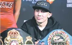  ??  ?? Golovkin attends a press conference at MGM Grand Hotel & Casino in Las Vegas, Nevada. — AFP photo • See also Page 27