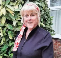  ??  ?? ●●Sandra Rycroft wearing a bandana she has made for the Manchester Virtual Walk