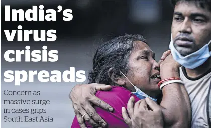  ?? Photo / AP ?? A Bangladesh­i woman mourns the death of her husband at a hospital in Dhaka. The Indian variant of the coronaviru­s was first detected in Bangladesh on Sunday.