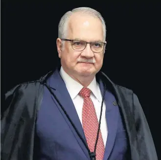  ?? GABRIELA BILO / ESTADÃO ?? Supremo. Ministro Edson Fachin homologou a delação de Palocci em novembro de 2018