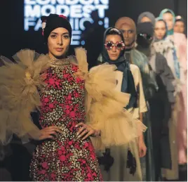  ?? Mustafa Cetin; Rooful Ali ?? From top, model Halima Aden and designer Rasit Bagzibagli at Dubai Modest Fashion Week; Modanisa at London Modest Fashion Week